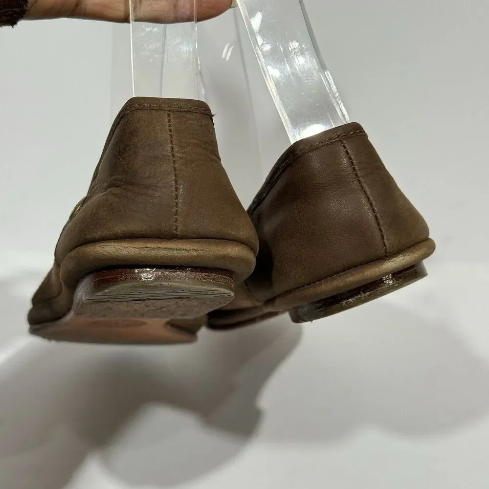 Women’s UGG Shoes Ballet Flats Brown Leather Sheepskin Size 5 - Picture 5 of 16